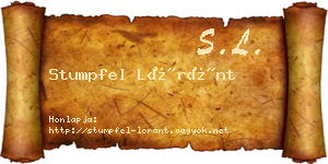Stumpfel Lóránt névjegykártya